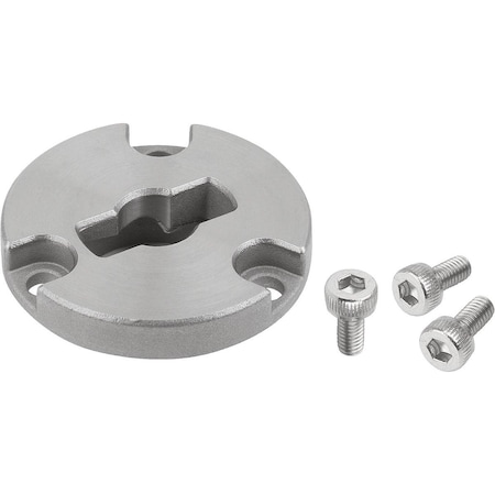 Clamping Plate For Quarter-Turn Clamp Loc, Form:B Countersunk, D=8, Stainless Steel Bright